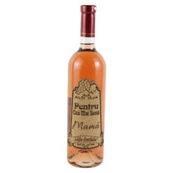 Vin rose 750 ml "Pentru cea mai buna Mama" cu eticheta personalizata din pluta