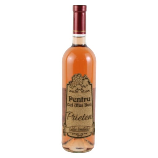 Vin rose 750 ml "Pentru cel mai bun Prieten" cu eticheta personalizata din pluta
