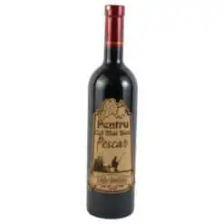 Vin rosu 750 ml "Pentru cel mai bun Pescar" cu eticheta personalizata din pluta