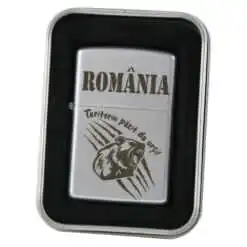 Bricheta metalica "Romania - Teritoriu pazit de ursi!"