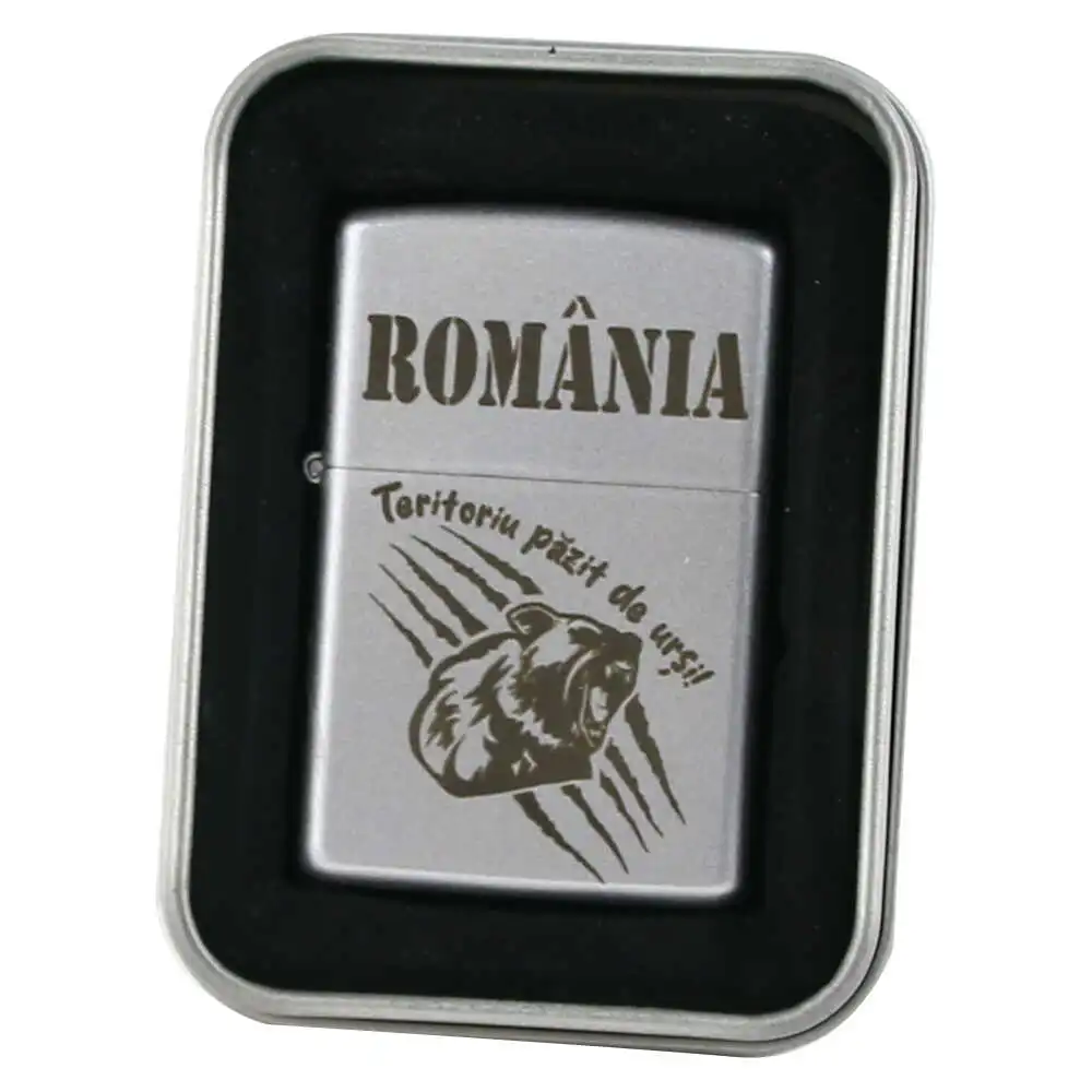 Bricheta metalica "Romania - Teritoriu pazit de ursi!"