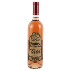 Vin rose 750 ml "Pentru cel mai bun Tata" cu eticheta personalizata din pluta
