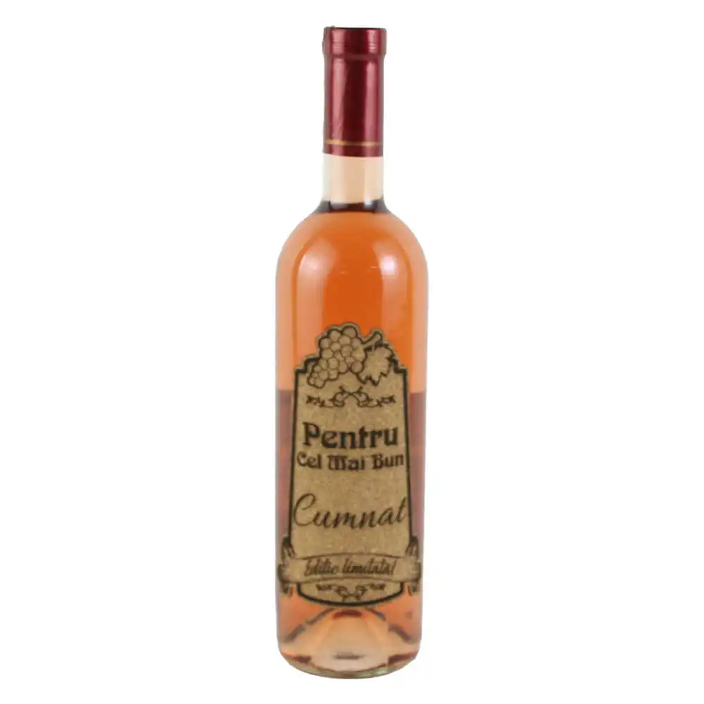 Vin rose 750 ml "Pentru cel mai bun Cumnat" cu eticheta personalizata din pluta Vin rose 750 ml "Pentru cel mai bun Cumnat" cu eticheta personalizata din pluta