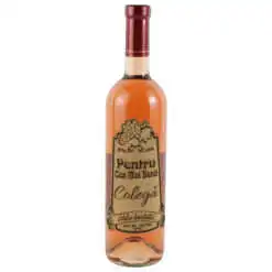 Vin rose 750 ml "Pentru cea mai buna Colega" cu eticheta personalizata din pluta