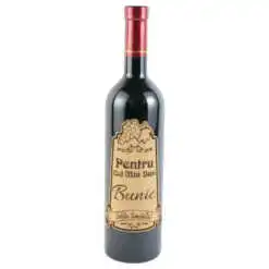 Vin rosu 750 ml "Pentru cel mai bun Bunic" cu eticheta personalizata din pluta