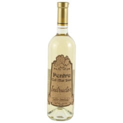 Vin alb 750 ml "Pentru cel mai bun Instructor" cu eticheta personalizata din pluta