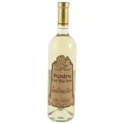 Vin alb 750 ml "Pentru cel mai bun Instructor" cu eticheta personalizata din pluta