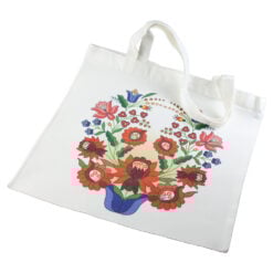 Sacosa textil cu motive florale 40x40 CM