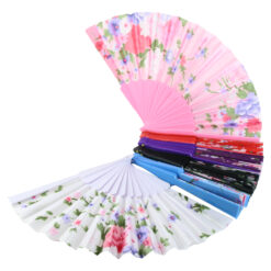 Evantai din plastic cu dantela/flori - Se vinde 12 buc/pach.