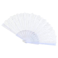 Evantai din plastic cu dantela/flori - Se vinde 12 buc/pach.