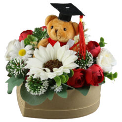 Aranjament floral pentru Absolvire cu ursulet 23 CM
