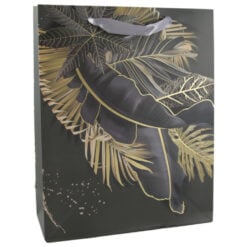 Punga cadou din hartie 26x32 CM - Frunze Aurii