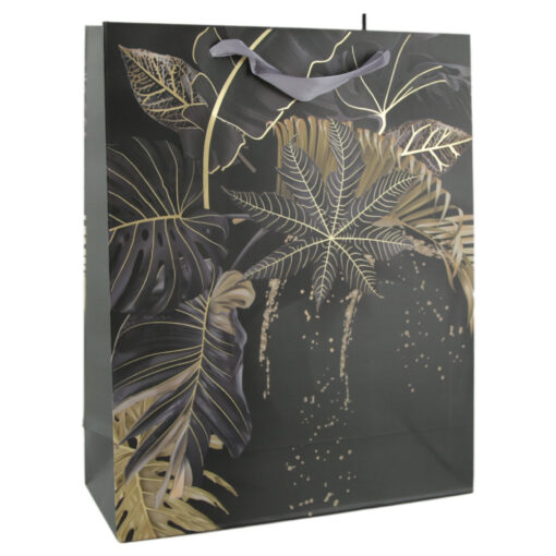 Punga cadou din hartie 26x32 CM - Frunze Aurii