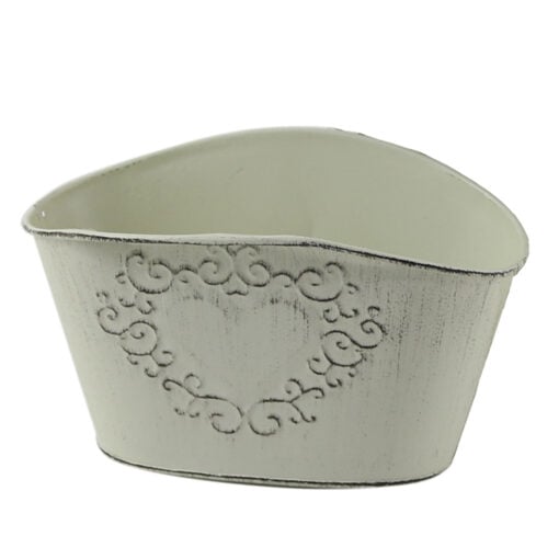Ghiveci din metal Antic Crem 18x11 CM
