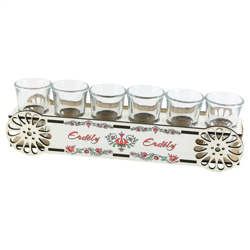 Suport din lemn "Erdely" cu sase pahare 29 CM Suport din lemn "Erdely" cu sase pahare 29 CM