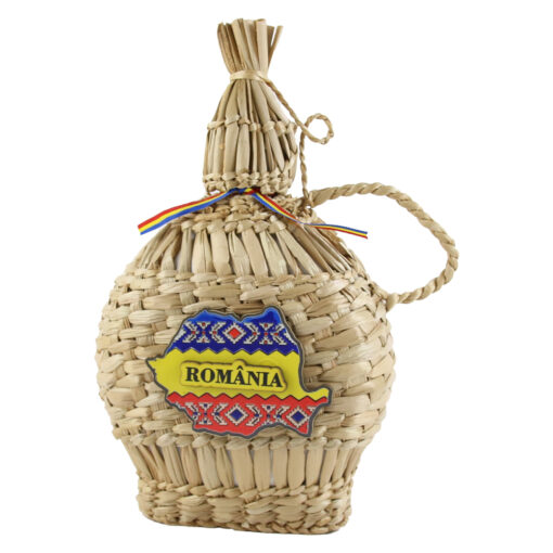 Plosca impletita in papura Romania Tricolor 28 CM