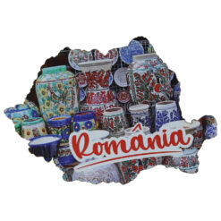 Magnet frigider din lemn "Romania" 9x6 CM