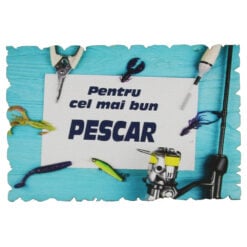 Magnet frigider din lemn "Pentru cel mai bun Pescar" 9x6 CM