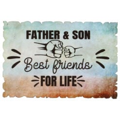 Magnet frigider din lemn "Father & Son Best Friends for Life..." 9x6 CM