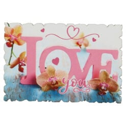 Magnet frigider din lemn "Love You" 9x6 CM