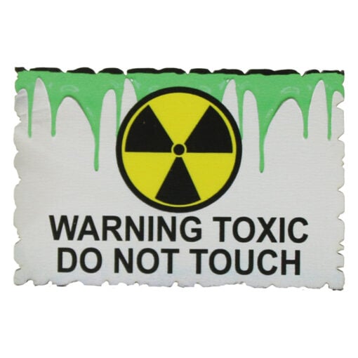 Magnet frigider din lemn "Warning Toxic Do not touch" 9x6 CM