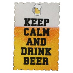 Magnet frigider din lemn "Keep calm and drink beer" 6x9 CM