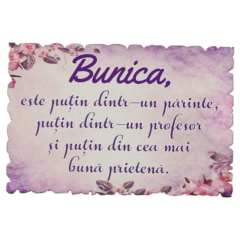 Magnet frigider din lemn "Bunica este putin dintr-un parinte..." 9x6 CM Magnet frigider din lemn "Bunica este putin dintr-un parinte..." 9x6 CM