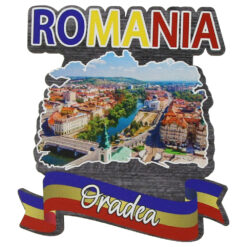 Magnet frigider din lemn "Romania" 8x8 CM