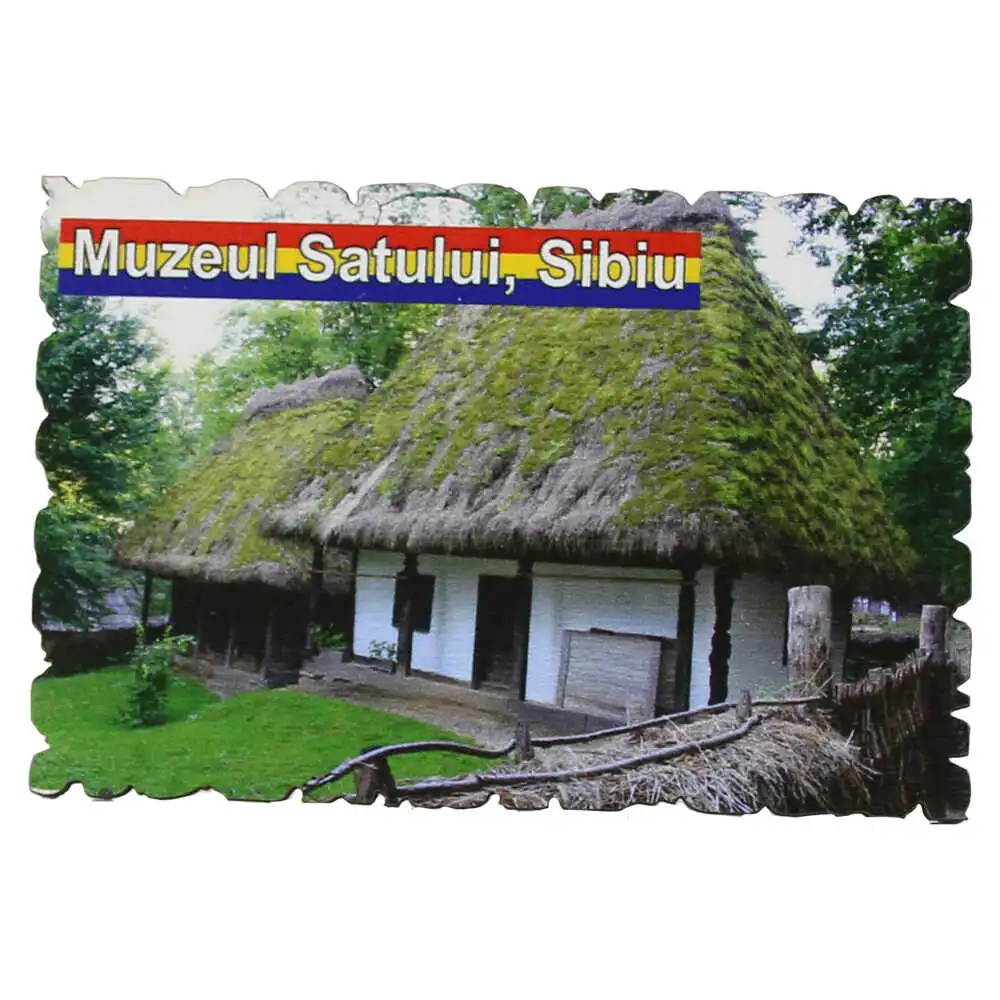 Magnet frigider din lemn "Muzeul Satului Magnet frigider din lemn "Muzeul Satului
