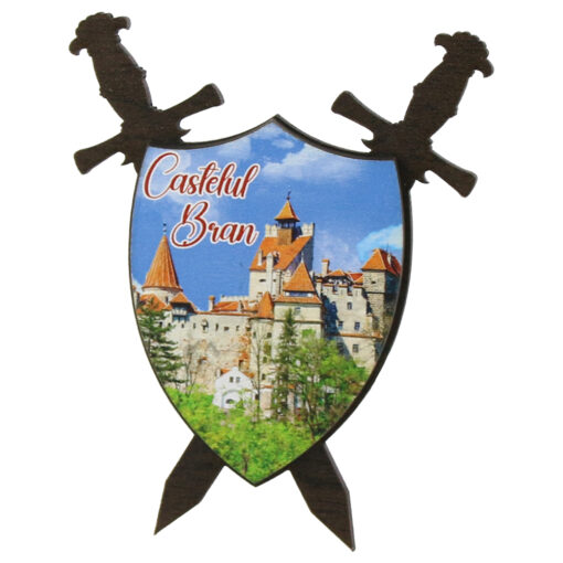 Magnet frigider din lemn "Castelul Bran" 8x9 CM