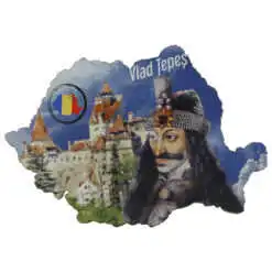 Magnet frigider din lemn "Vlad Tepes" 9x6 CM