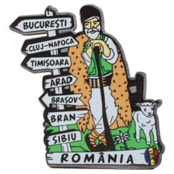 Magnet frigider din lemn "Romania" 8x9 CM