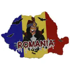 Magnet frigider din lemn "Romania" 9x6 CM