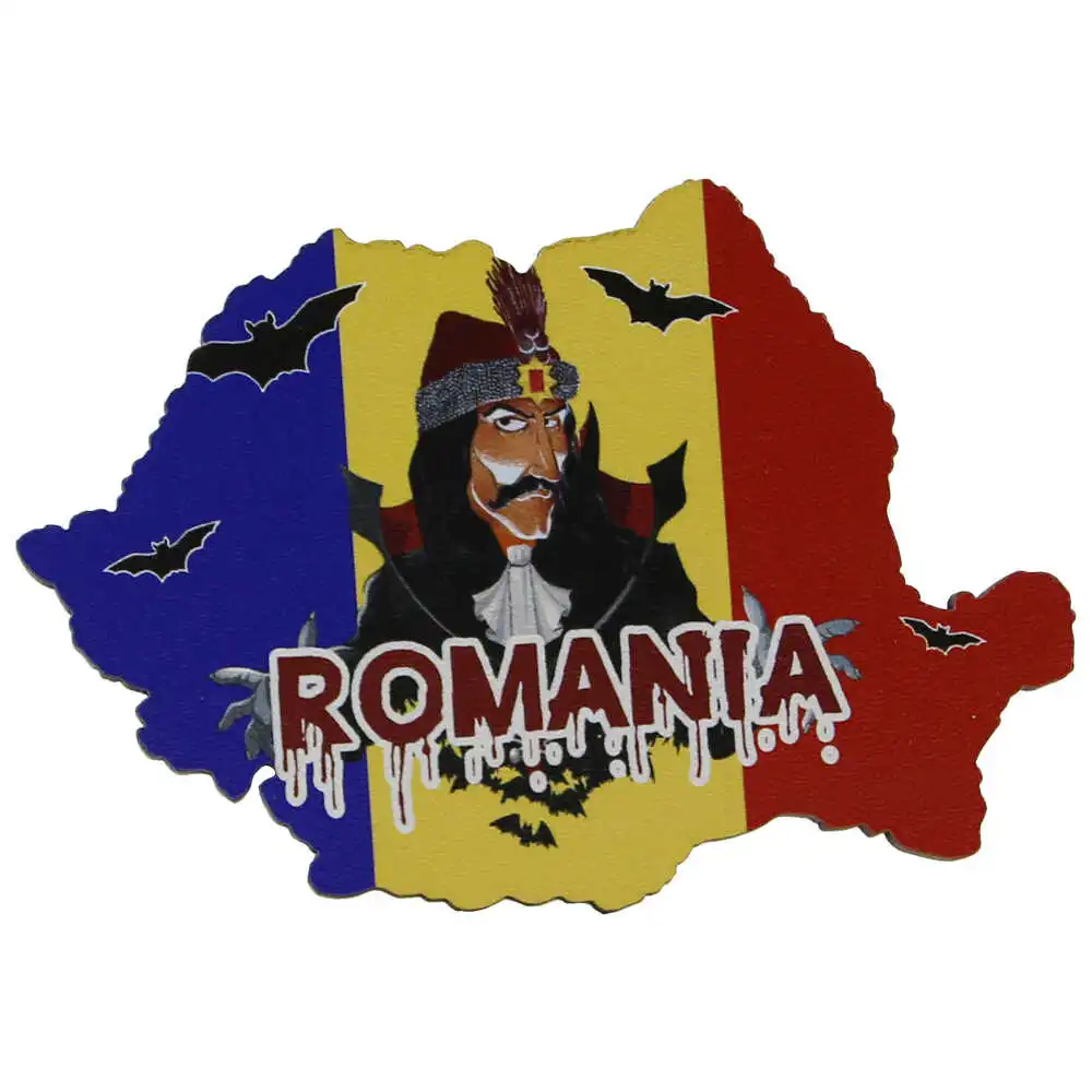 Magnet frigider din lemn "Romania" 9x6 CM Magnet frigider din lemn "Romania" 9x6 CM