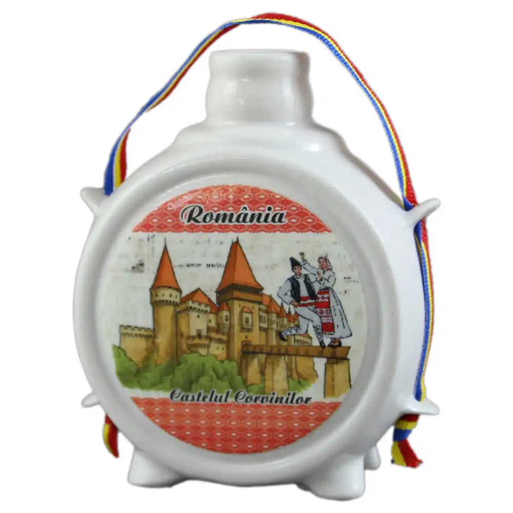 Plosca decorativa "Romania" 9 CM Plosca decorativa "Romania" 9 CM