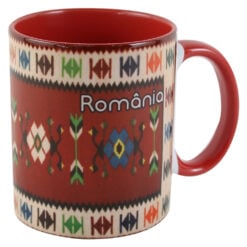 Cana ceramica cu motive florale "Romania"