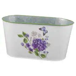 Ghiveci oval din metal 23x12 CM