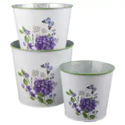 Set 3 ghivece din metal