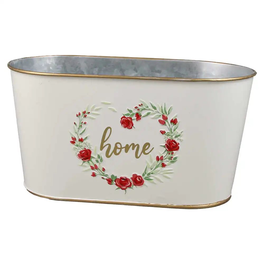 Ghiveci oval din metal 23x12 CM