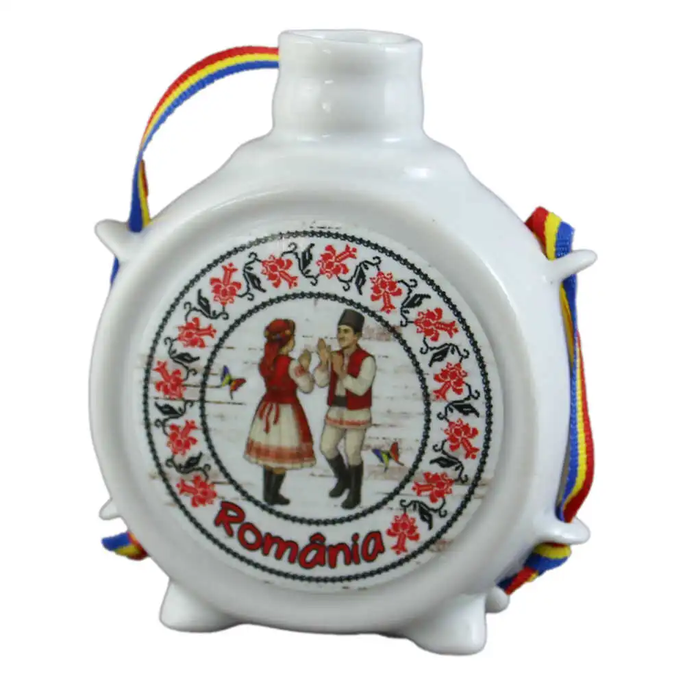 Plosca decorativa "Romania" 9 CM Plosca decorativa "Romania" 9 CM