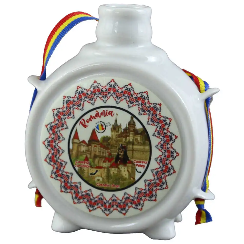 Plosca decorativa "Romania" 9 CM Plosca decorativa "Romania" 9 CM
