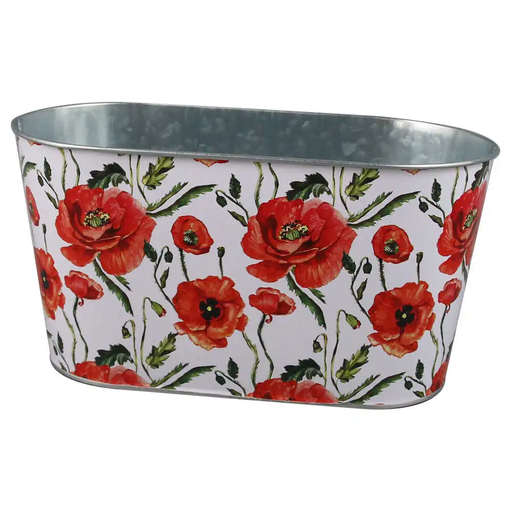 Ghiveci oval din metal 23x12 CM
