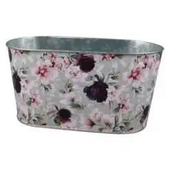 Ghiveci oval din metal 23x12 CM
