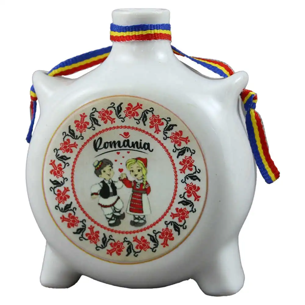 Plosca decorativa "Romania" 8 CM Plosca decorativa "Romania" 8 CM
