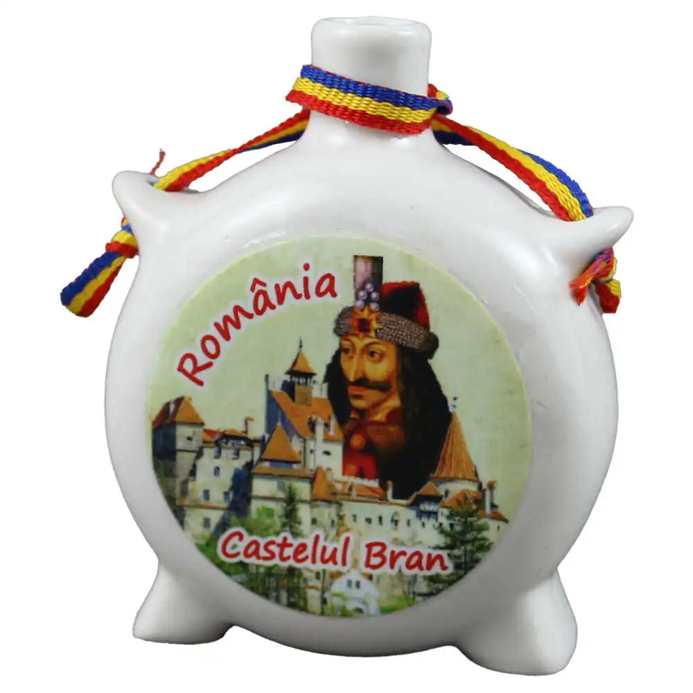 Plosca decorativa "Romania" 8 CM Plosca decorativa "Romania" 8 CM