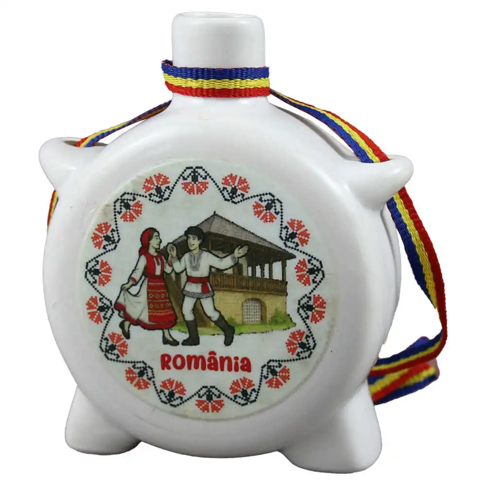 Plosca decorativa "Romania" 8 CM Plosca decorativa "Romania" 8 CM