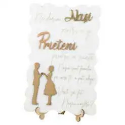 Tablou decorativ din lemn "Ne dorim Nasi pentru o zi..." 18x28 CM