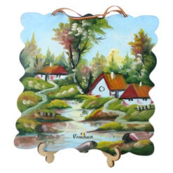Tablou decorativ din lemn "Romania" 20x20 CM