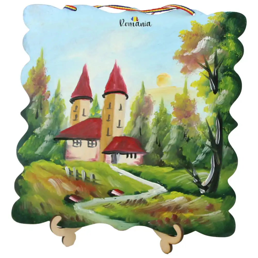 Tablou decorativ din lemn "Romania" 20x20 CM Tablou decorativ din lemn "Romania" 20x20 CM