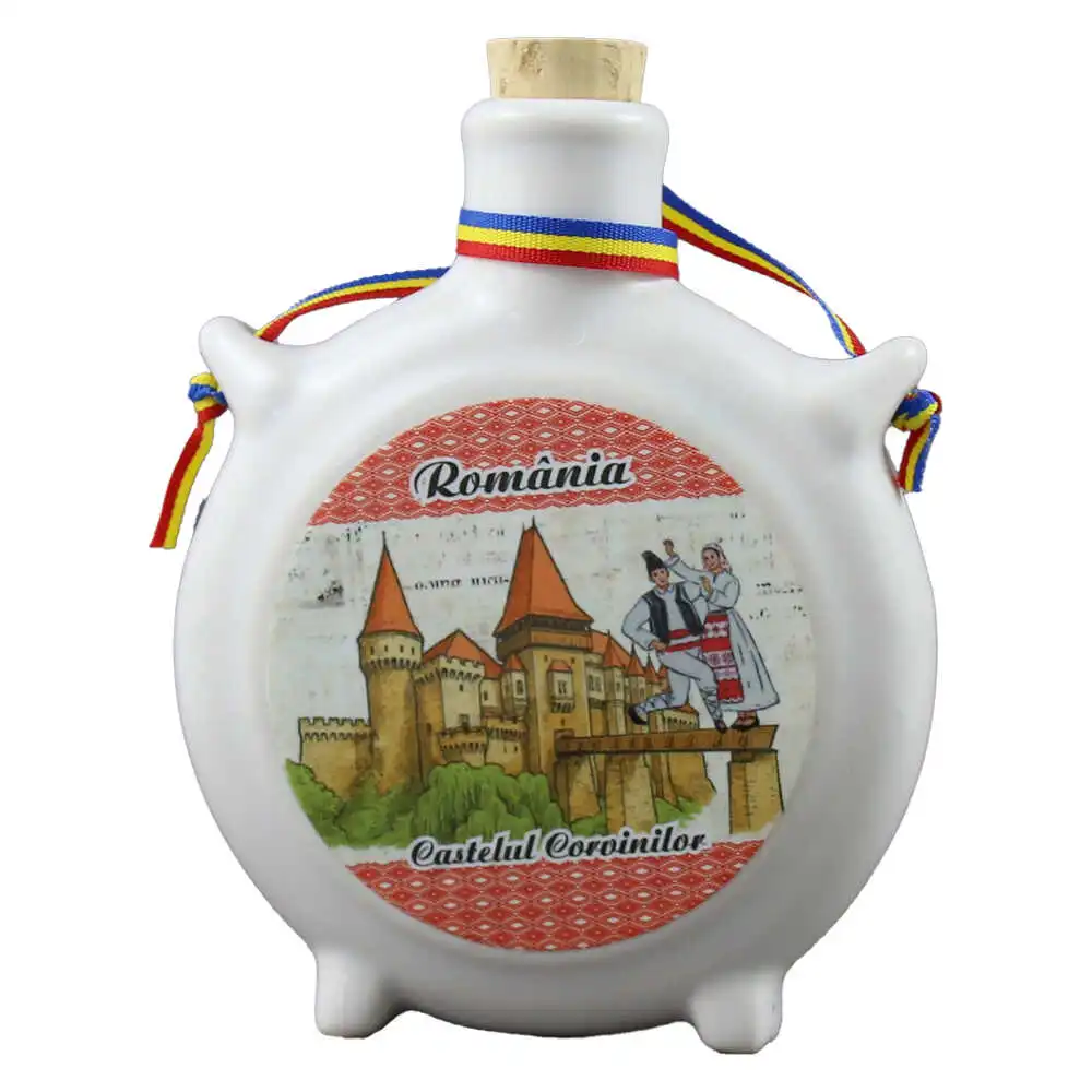 Plosca decorativa din ceramica Castelul Corvinilor 13 cm